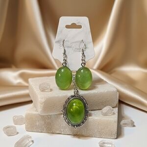 Elegant Green Gemstone Earrings